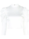 ALICE AND OLIVIA PUFFED SHOULDER BLOUSE