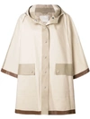 MACKINTOSH PUTTY & FAWN BONDED COTTON HOODED PONCHO LR