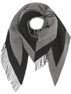 BURBERRY THE BURBERRY BANDANA IN CREST DETAIL WOOL CASHMERE