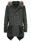 THE VIRIDI-ANNE THE VIRIDI-ANNE STRUCTURED FUR PARKA - 灰色