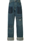 JW ANDERSON JW ANDERSON SHADED POCKET DETAIL JEANS - BLUE