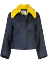 Baum Und Pferdgarten Boa Contrast Collar Jacket - Blue In Blue