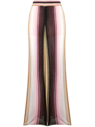 MISSONI STRIPED KNIT FLARED TROUSERS 