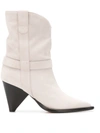 ALDO CASTAGNA ALDO CASTAGNA POINTED ANKLE BOOTS - WHITE