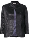 Zadig & Voltaire Verys Open Front Crinkle Leather Jacket In Black