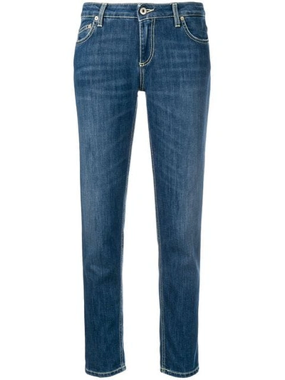 Dondup Cropped Slim Fit Jeans In Blue