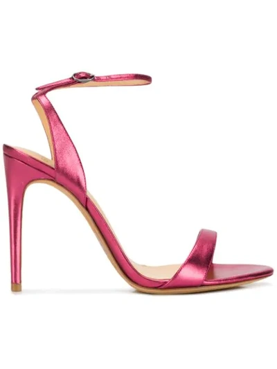 Alexandre Birman 100毫米"willow"亮面皮革凉鞋 In Pink