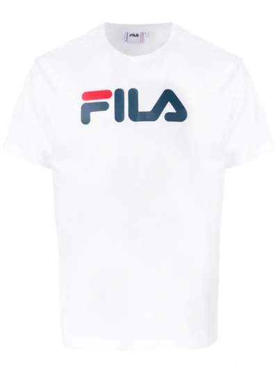 Fila Logo Print Cotton T-shirt In White