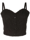 OLIVIER THEYSKENS CROPPED LACE TOP