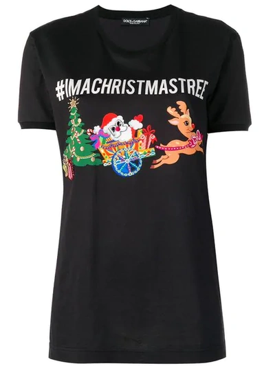 Dolce & Gabbana #imacristmastree Print T-shirt In Multi