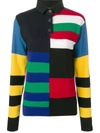 JW ANDERSON JW ANDERSON KNITTED STRIPED POLO SHIRT - BLACK