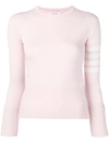 Thom Browne Cashmere Classic Crewneck Pullover Sweater In Pink