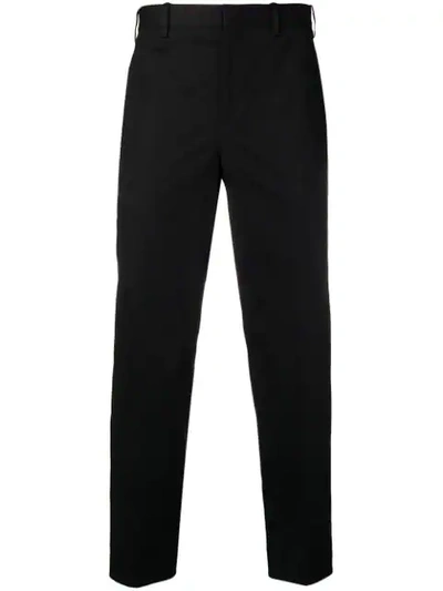 Neil Barrett Stripe Detailing Straight-leg Trousers In Black