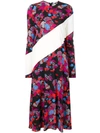 GIVENCHY GIVENCHY CONTRAST PANEL FLORAL PRINT DRESS - RED