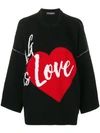 Dolce & Gabbana Oversize Intarsia Cashmere Blend Sweater In Black