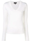 Theory V-neck Jumper In White