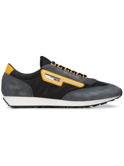 Prada Milano Low-top Nylon And Suede Trainers In Black