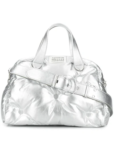 Maison Margiela Large Quilted Tote In Grey