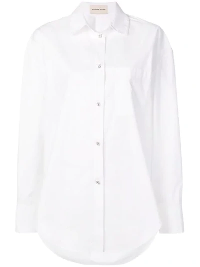 Alexandre Vauthier Crystal-embellished Cotton-poplin Shirt In White