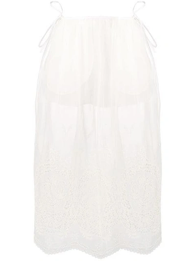 Stella Mccartney Broderie Anglaise Sheer Skirt In White