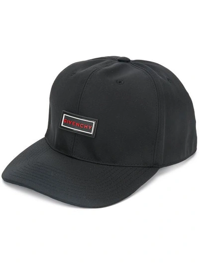 Givenchy Curved Peak Rubber Logo Cap - Black