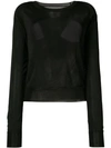 Mm6 Maison Margiela Back Cutout Wool Blend Rib Knit Sweater In Black