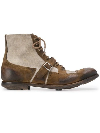 Church's Panelled Oxford Boots In Neutrals