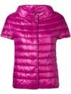 Herno Greta Short-sleeve Puffer Jacket In Pink