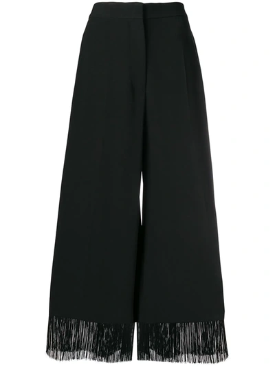 Stella Mccartney Fringed Wide-leg Trousers In Black