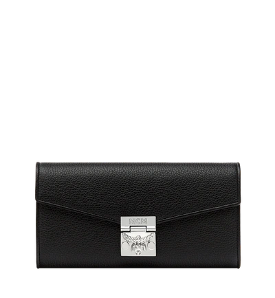 Mcm Patricia Crossbody Wallet In Grained Leather In Black