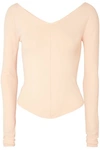LEMAIRE LEMAIRE WOMAN STRETCH-KNIT TOP PASTEL PINK,3074457345619982685