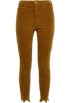 MOTHER WOMAN COTTON-BLEND CORDUROY SKINNY trousers LIGHT BROWN,AU 2507222119687564