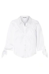 OPENING CEREMONY OPENING CEREMONY WOMAN LACE-PANELED COTTON-BLEND POPLIN SHIRT WHITE,3074457345620055679