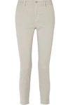 J BRAND JOSIE CROPPED COTTON-BLEND TWILL TAPERED trousers