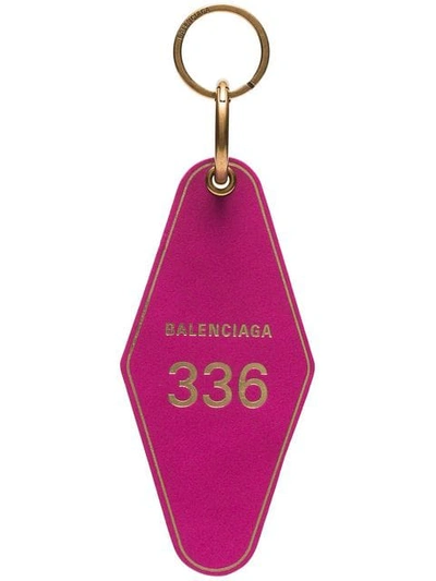 Balenciaga Hot Pink Diamond Shaped Keyring In 5550 Fuchsia