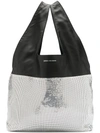 RABANNE PACO RABANNE PANELLED CHAINMAIL SLOUCHY TOTE - SILVER
