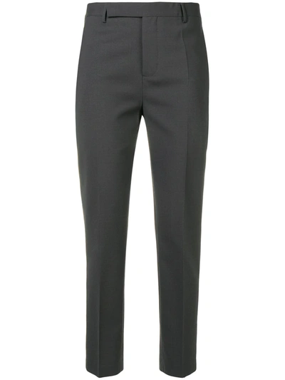 Rick Owens Slim Fit Tailored Trousers In Grey