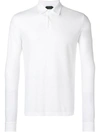 Zanone Point-collar Long Sleeved Polo Shirt In White