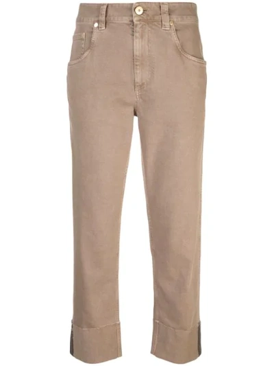 Brunello Cucinelli Straight Leg Trousers In Neutrals