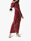 Y/project Fitted Draped Maxi Dress In Red
