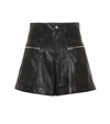 ISABEL MARANT HIGH-RISE LEATHER SHORTS,P00350563