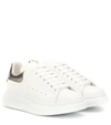 Alexander Mcqueen Oversized Metallic Leather Sneakers In White
