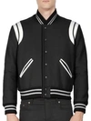 Saint Laurent Teddy Wool Blend Jacket In Black