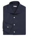 Kiton Men's Jersey Cotton Shirt, Navy In Blue