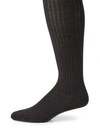Marcoliani Ribbed Merino Wool Blend Socks In Charcoal
