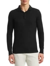 LORO PIANA MEN'S LONG-SLEEVE CASHMERE POLO,0400090005341