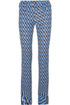 PRADA BELTED PRINTED JERSEY STRAIGHT-LEG PANTS