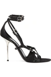 ALEXANDER WANG KIELY SNAKE-EFFECT LEATHER AND SUEDE SANDALS