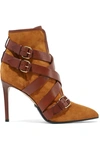 BALMAIN Jakie suede and leather ankle boots