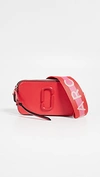 Marc Jacobs Snapshot Dual-tone Leather Crossbody Camera Bag In Poppy Red Multi